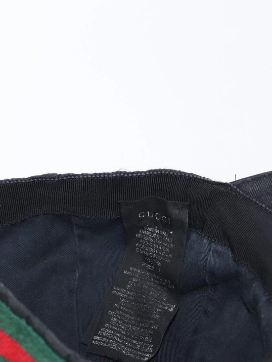 GUCCI GG Canvas Web Sherry Line Cap Black Red Green 200035 Auth 163480 main image 11